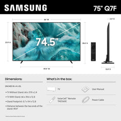 Samsung 75-Inch Class QLED Q7F Series Samsung Vision AI Smart TV (2025 Model, 75Q7F) Quantum HDR, Object Tracking Sound Lite, Q4 AI Gen1 Processor, 4K upscaling, Gaming Hub, Alexa Built-in