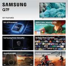 Samsung 75-Inch Class QLED Q7F Series Samsung Vision AI Smart TV (2025 Model, 75Q7F) Quantum HDR, Object Tracking Sound Lite, Q4 AI Gen1 Processor, 4K upscaling, Gaming Hub, Alexa Built-in