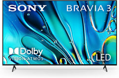 Sony 55-Inch 4K Ultra HD BRAVIA 3 LED Smart TV with Google TV, LED Flat Screen, Dolby Vision HDR, Google TV, Exclusive PS5 Features, (K-55S30)