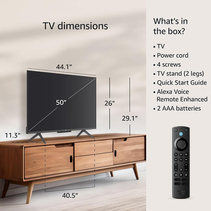 Amazon Fire TV 50" Omni QLED Series 4K UHD smart TV, Dolby Vision IQ, Fire TV Ambient Experience, local dimming, hands-free with Alexa