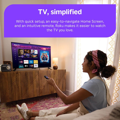 Roku 50-Inch Select Series Smart TV 2026 - 4K QLED TV - Roku TV | Flat Screen QLED Television with Voice Remote, Wi-Fi & Bluetooth Headphone Mode - Streaming Live Local News, Sports, & Movies