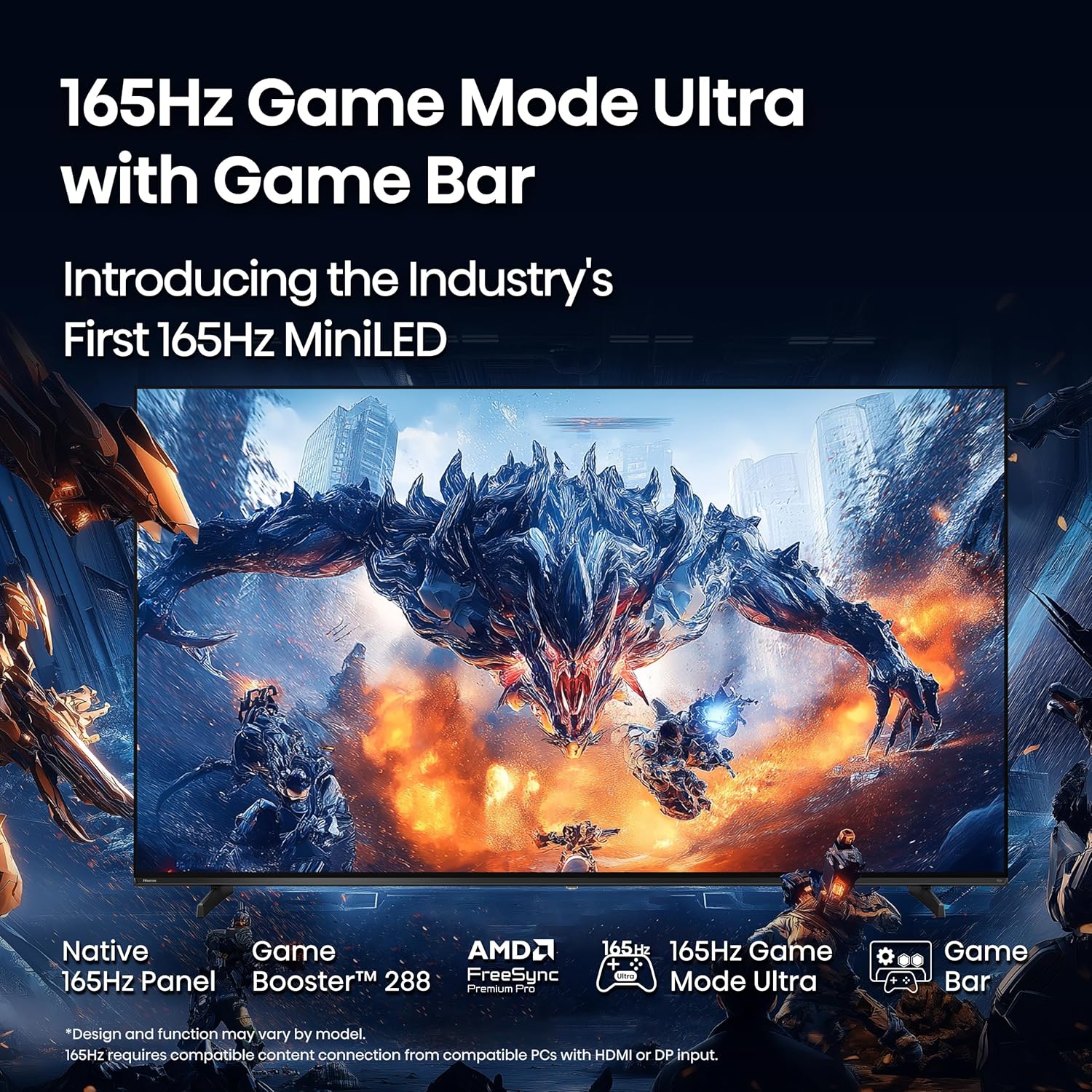 Hisense 55" U7 Mini-LED ULED 4K UHD Best Premium Gaming Google Smart TV (55U75QG, 2025 Model) - QLED, Native 165Hz, VRR 288, Up to 3000 Nits, HDR10+, Dolby Vision IQ · Atmos, IMAX Enhanced, 2.1.2 Ch